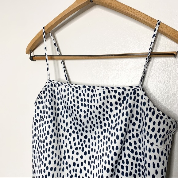 J.‎ Crew Brushstroke Polka Dot Blue White Cami Tank Top XS - Picture 3 of 8